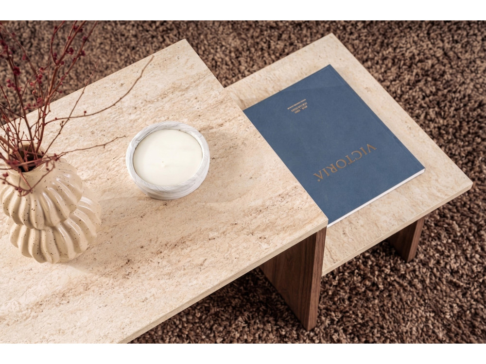 Mesa de centro de madera «Harmony» - 80 x 40 x 40 cm - Travertino