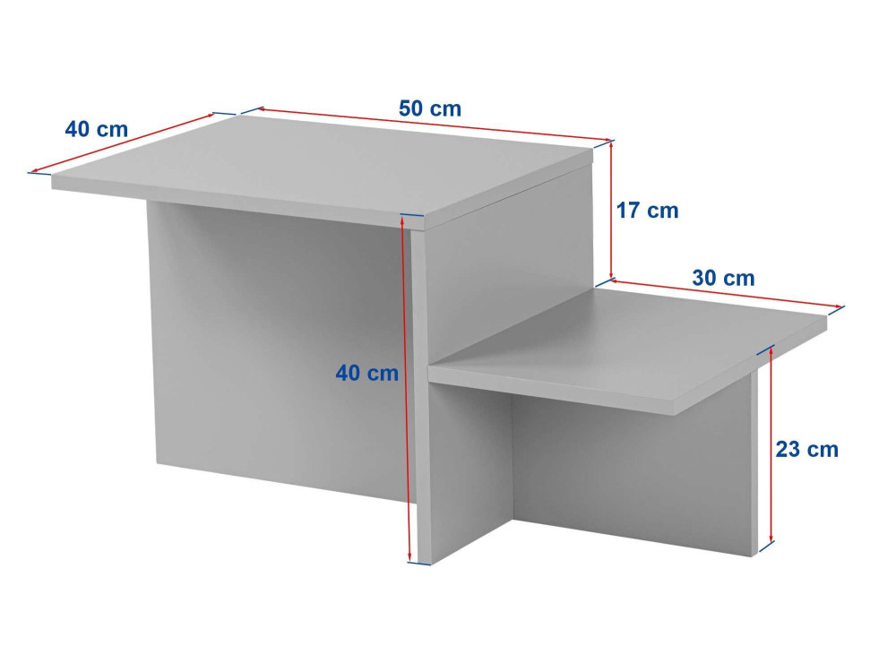 Mesa de centro de madera «Harmony» - 80 x 40 x 40 cm - Travertino