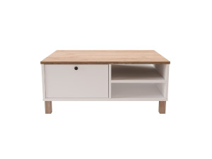 Mesa de centro de madera «Nord» - 90 x 60 x 38 cm - Blanca