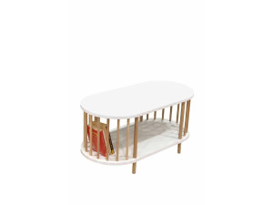 Mesa de centro de madera «Peka-0111» - 90 x 45 x 43 cm - Blanca