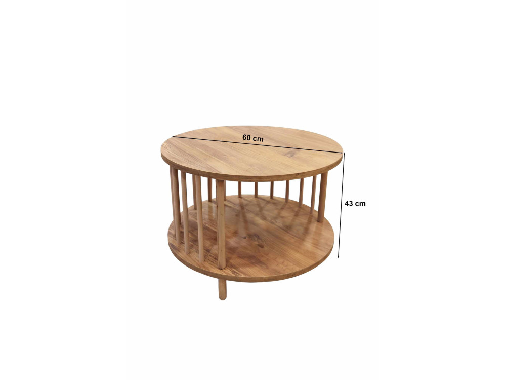 Mesa de centro de madera «Peka-0108» - 60 x 43 cm - Pino