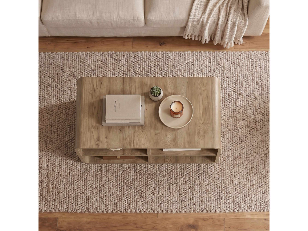 Mesa de centro de madera «ROVEL» - 80 x 50 x 32 cm - Natural