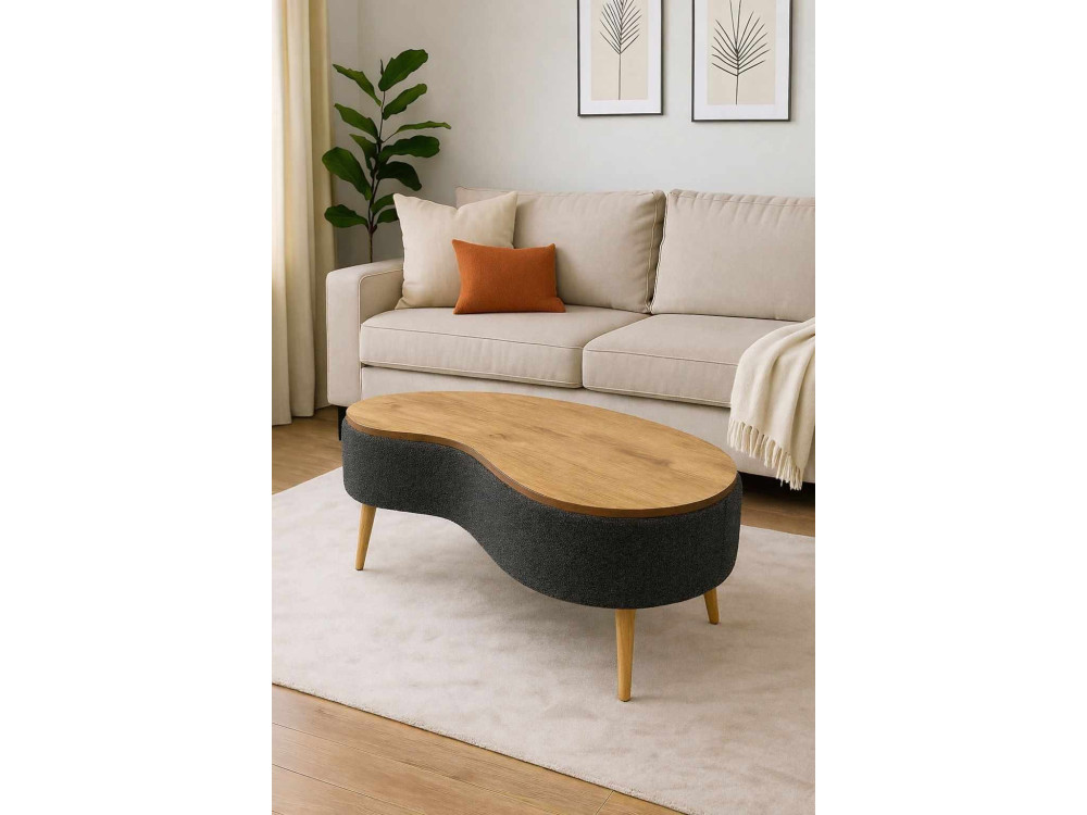 Mesa de centro de madera «Vera» - 98 x 50 x 45 cm - Antracita