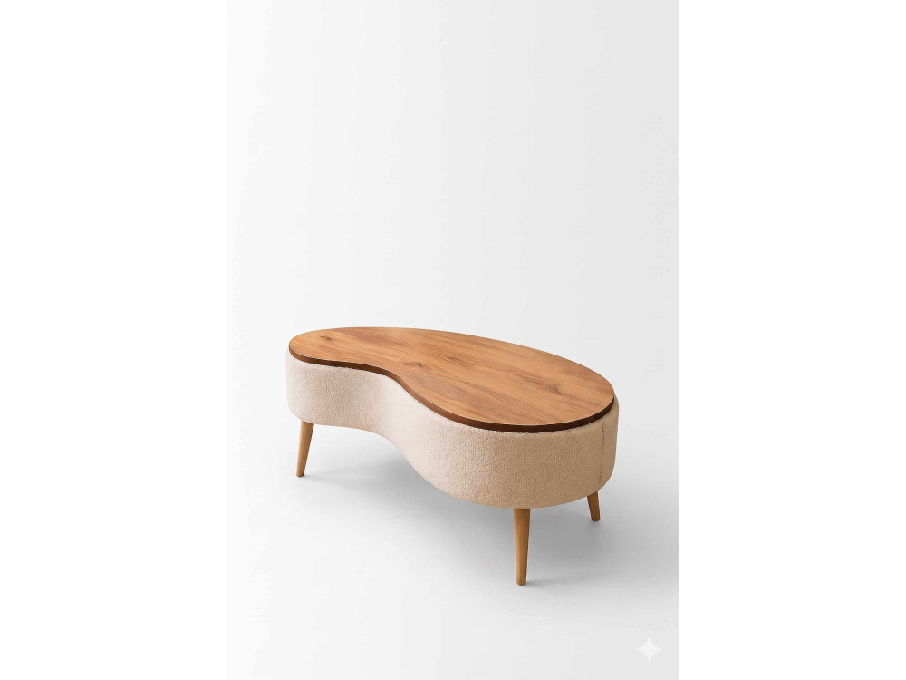 Mesa de centro de madera «Vera» - 98 x 50 x 45 cm - Beige