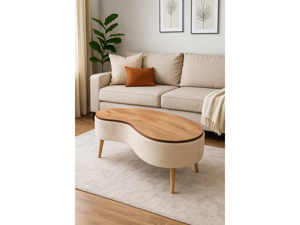 Mesa de centro de madera «Vera» - 98 x 50 x 45 cm - Beige