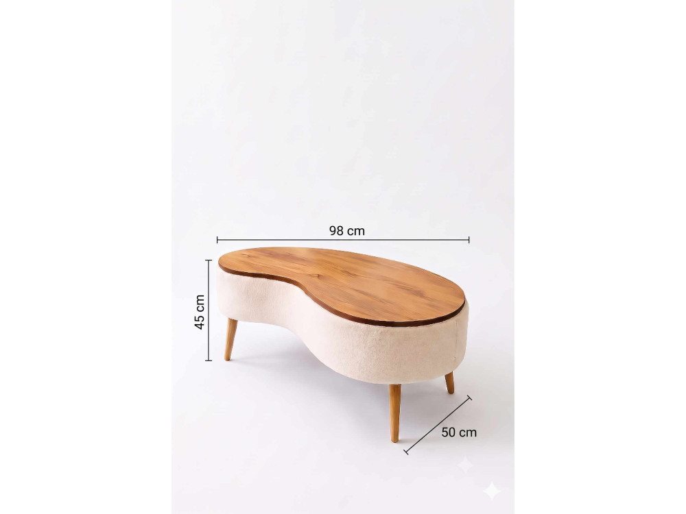 Mesa de centro de madera «Vera» - 98 x 50 x 45 cm - Beige