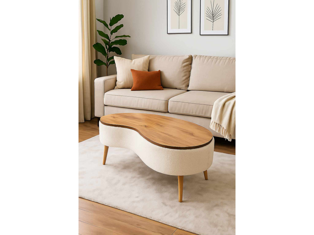 Mesa de centro de madera «Vera» - 98 x 50 x 45 cm - Blanca