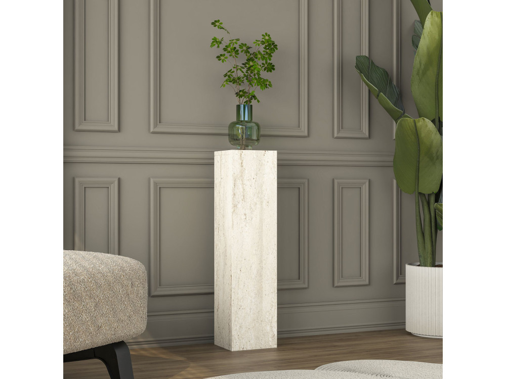 Mesita auxiliar de madera «AD107» - 20 x 18 x 80 cm - Travertino