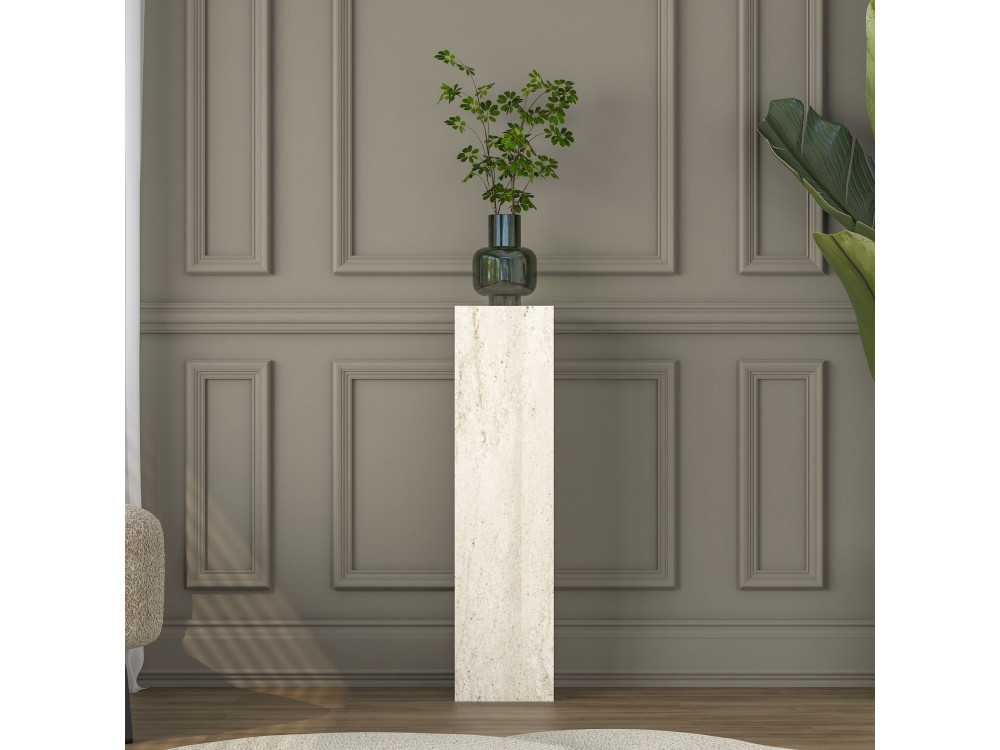 Mesita auxiliar de madera «AD107» - 20 x 18 x 80 cm - Travertino