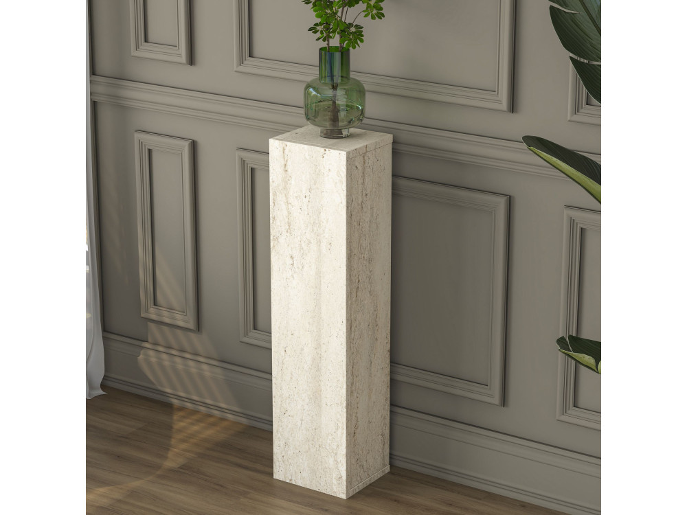 Mesita auxiliar de madera «AD107» - 20 x 18 x 80 cm - Travertino
