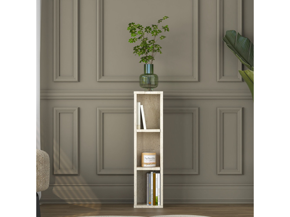 Mesita auxiliar de madera «AD107» - 20 x 18 x 80 cm - Travertino