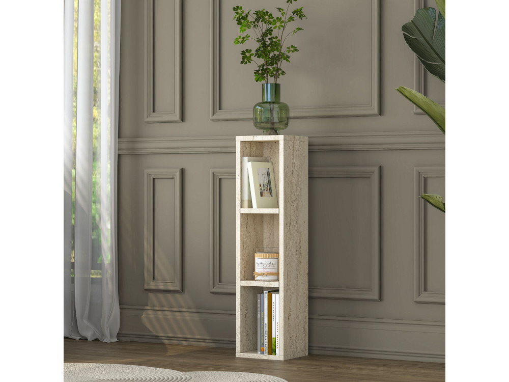 Mesita auxiliar de madera «AD107» - 20 x 18 x 80 cm - Travertino