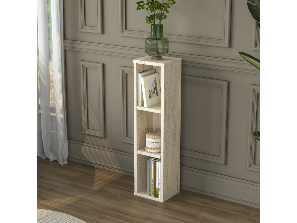 Mesita auxiliar de madera «AD107» - 20 x 18 x 80 cm - Travertino