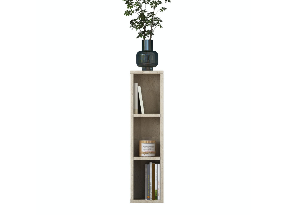 Mesita auxiliar de madera «AD107» - 20 x 18 x 80 cm - Travertino