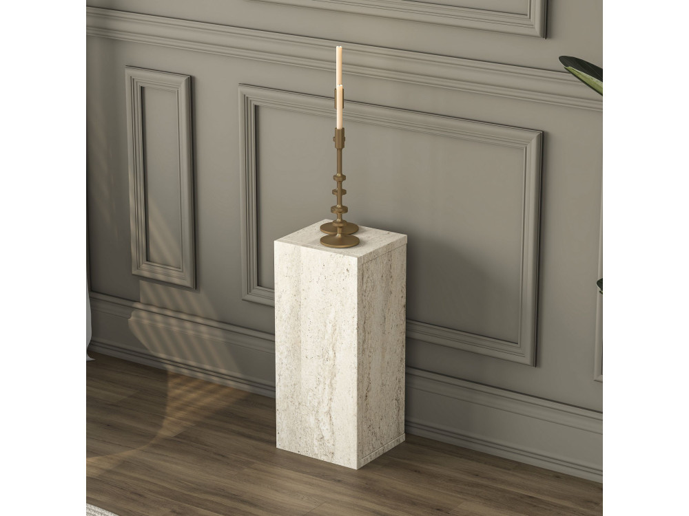 Mesita auxiliar de madera «AD109» - 20 x 18 x 45 cm - Travertino