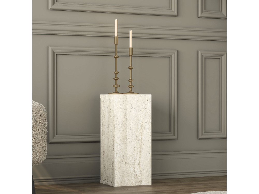 Mesita auxiliar de madera «AD109» - 20 x 18 x 45 cm - Travertino