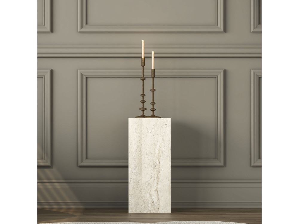 Mesita auxiliar de madera «AD109» - 20 x 18 x 45 cm - Travertino