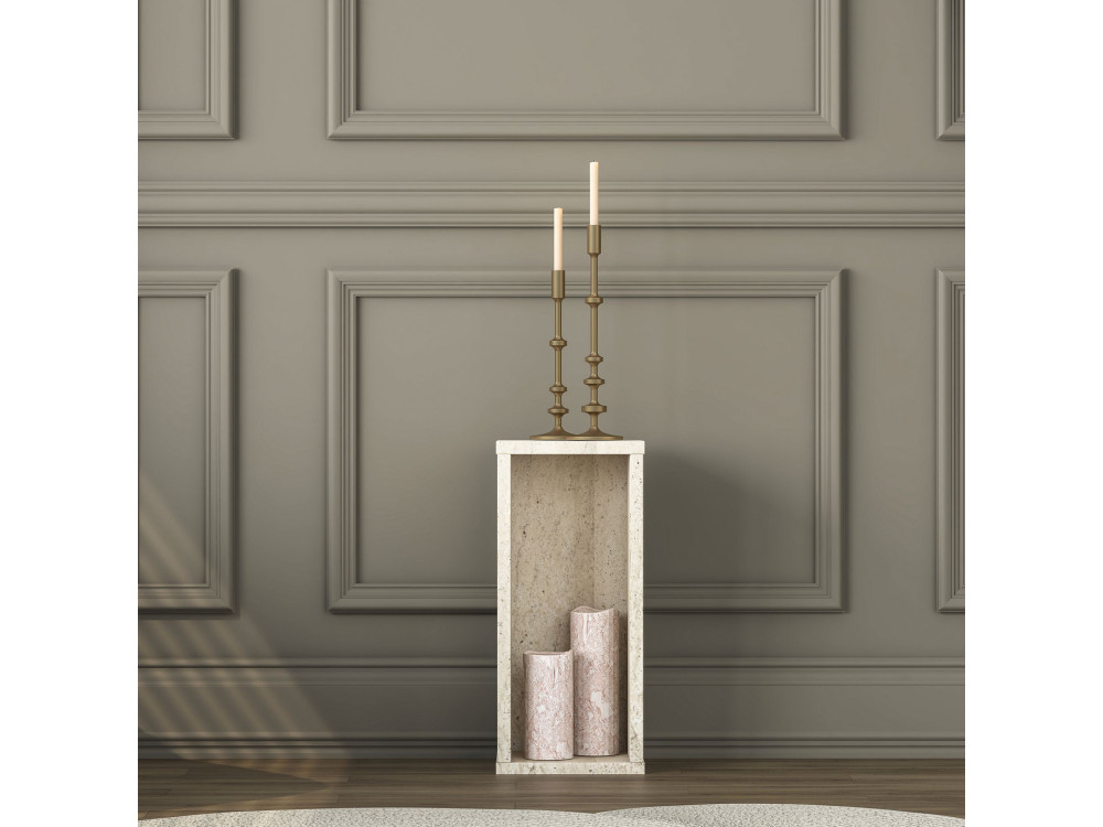 Mesita auxiliar de madera «AD109» - 20 x 18 x 45 cm - Travertino