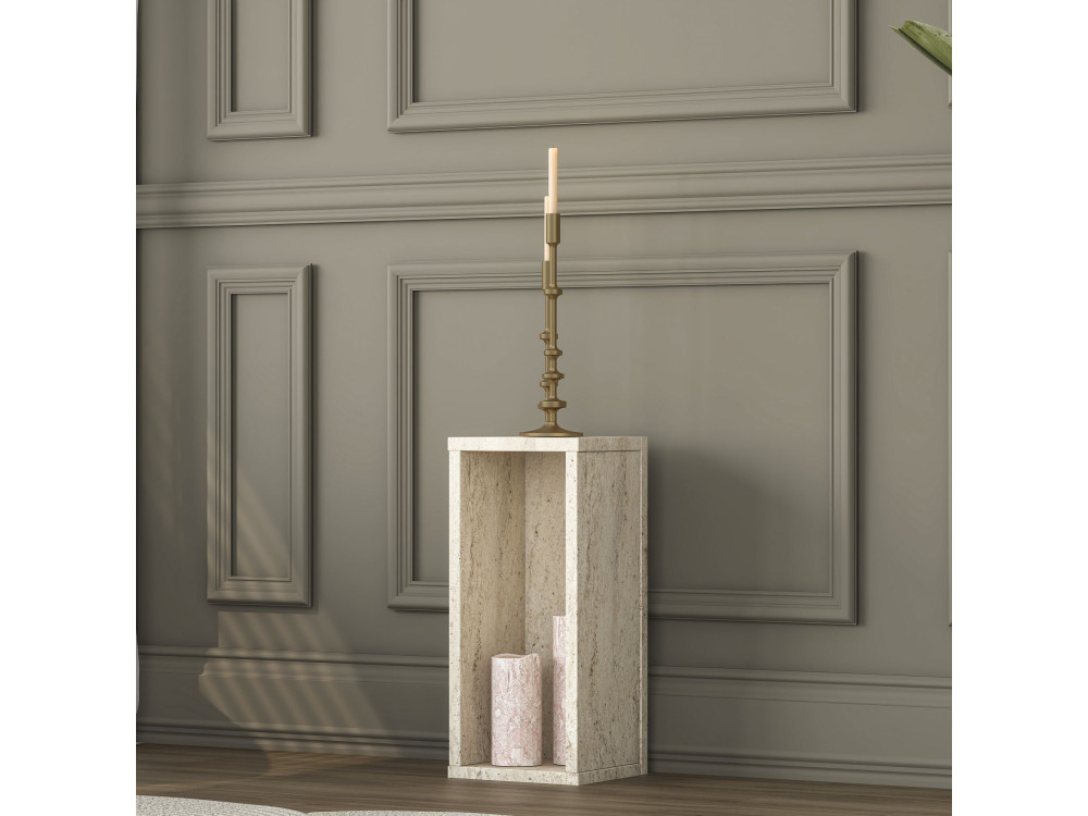Mesita auxiliar de madera «AD109» - 20 x 18 x 45 cm - Travertino