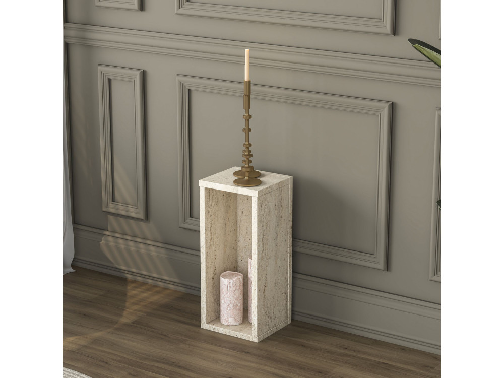 Mesita auxiliar de madera «AD109» - 20 x 18 x 45 cm - Travertino