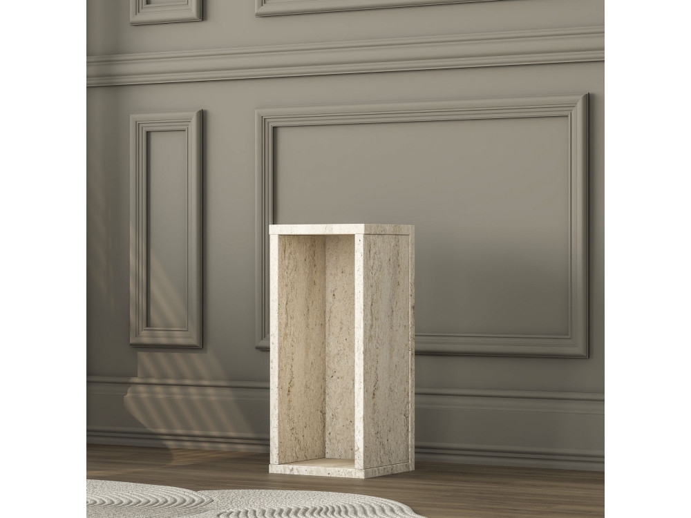 Mesita auxiliar de madera «AD109» - 20 x 18 x 45 cm - Travertino
