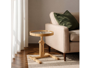 Mesita auxiliar de madera «Opus Yuvarlak 40» - 40 x 40 x 57 cm - Roble