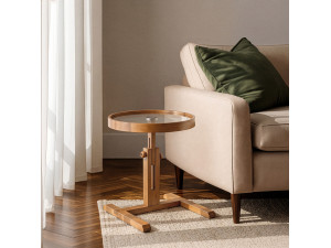 Mesita auxiliar de madera «Opus Yuvarlak 40» - 40 x 40 x 57 cm - Nogal