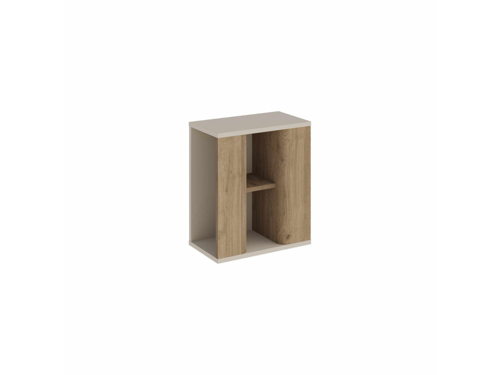 Mesita auxiliar de madera «VENTRO» - 45 x 25 x 51 cm - Natural / Gres