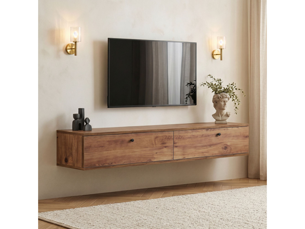 Mueble para la televisión de madera «Ligne 160» - 160 x 25 x 25 cm - Beige