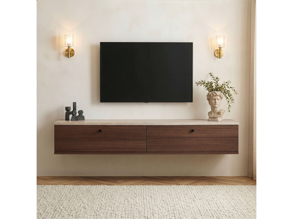 Mueble para la televisión de madera «Ligne 160» - 160 x 25 x 25 cm - Marrón