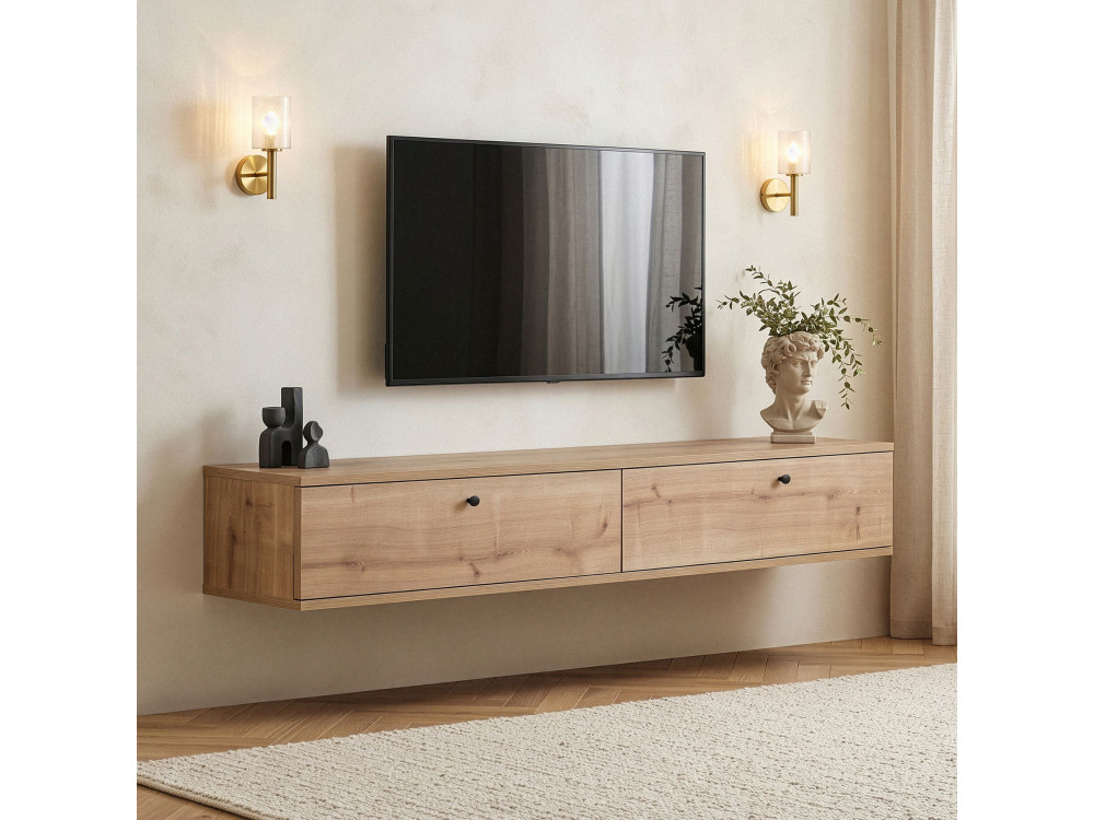Mueble para la televisión de madera «Ligne 160» - 160 x 25 x 25 cm - Roble