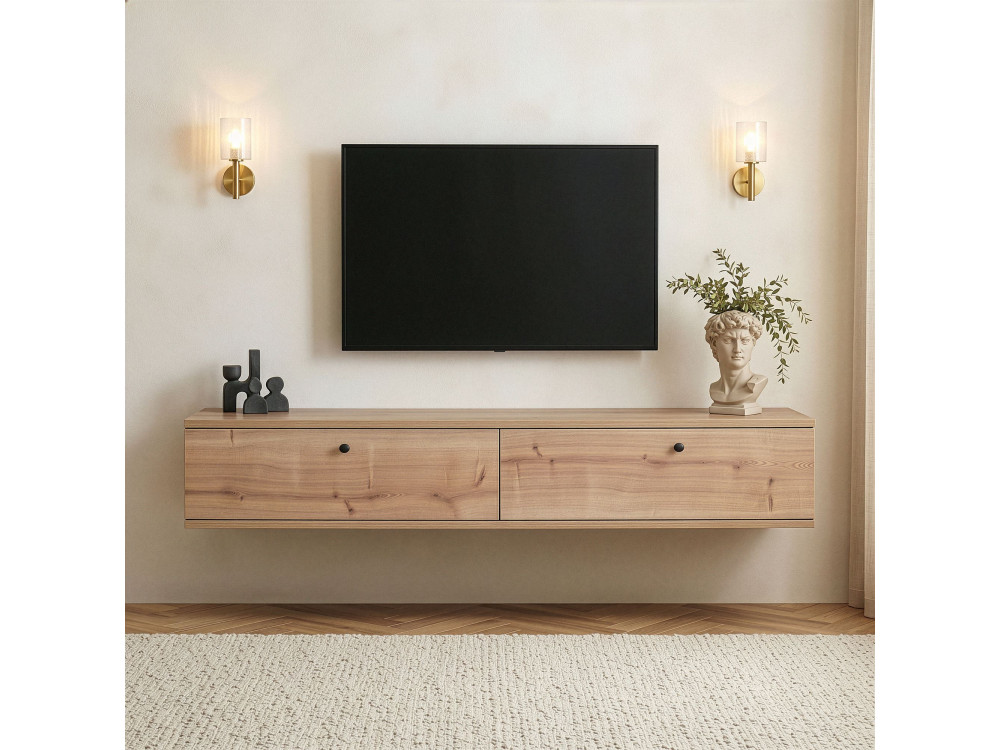 Mueble para la televisión de madera «Ligne 160» - 160 x 25 x 25 cm - Roble