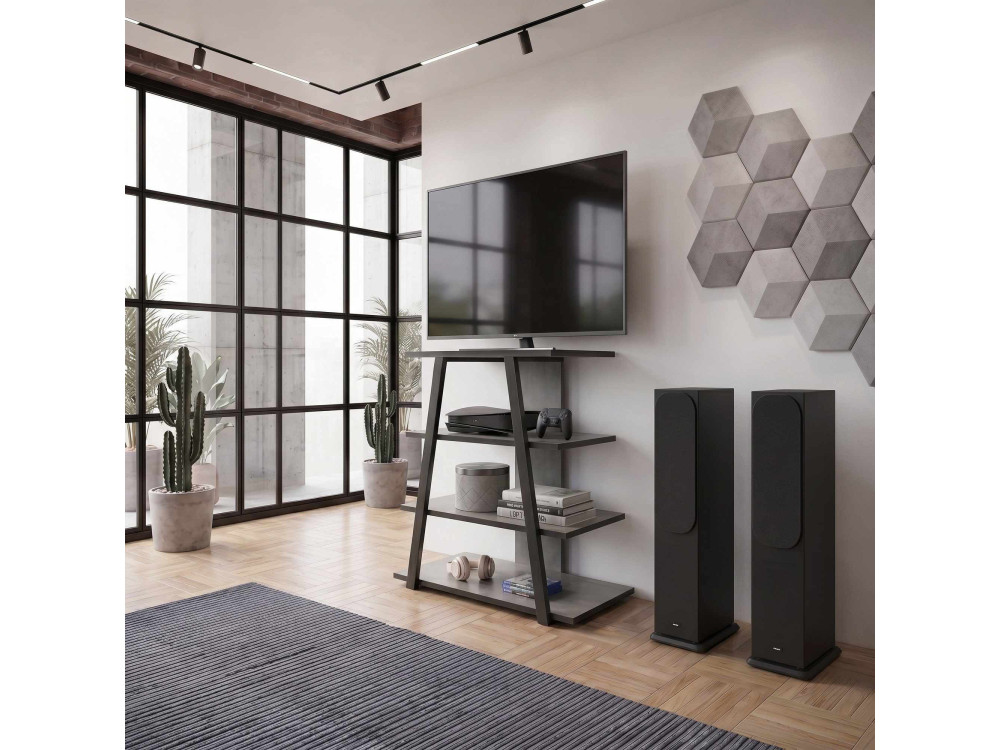 Mueble para la tele de madera «LYNO» - 70 x 41 x 80 cm - Gris