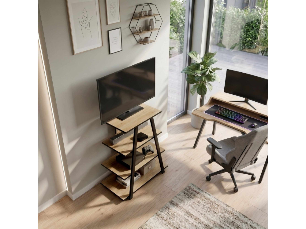 Mueble para la tele de madera «LYNO» - 70 x 41 x 80 cm - Beige