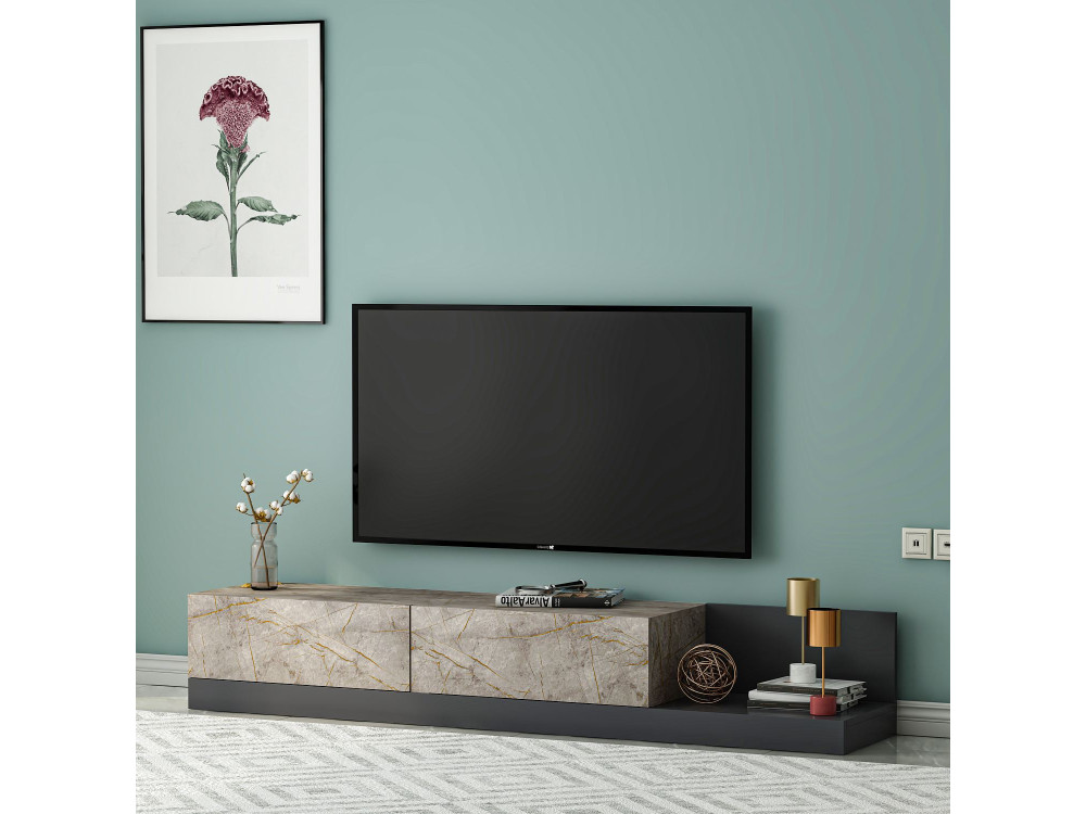 Mueble para la televisión de madera «Major» - 180 x 37 x 30 cm -  Antracita