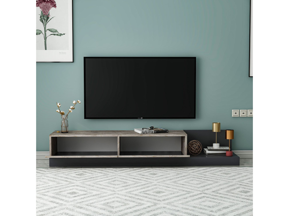 Mueble para la televisión de madera «Major» - 180 x 37 x 30 cm -  Antracita