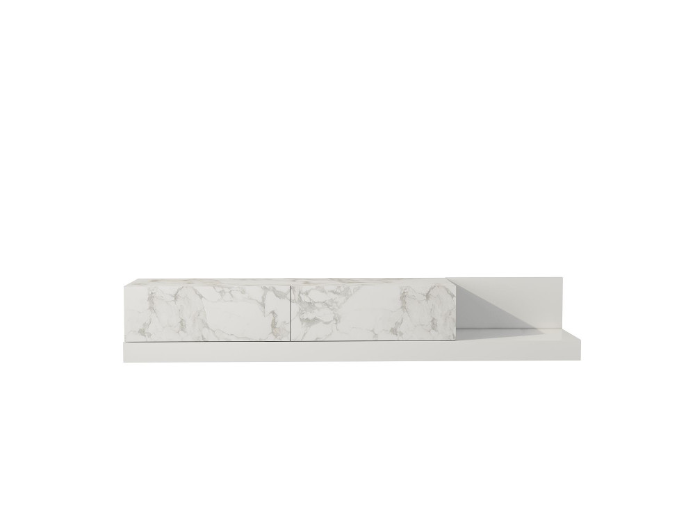 Mueble para la televisión de madera «Major» - 180 x 37 x 30 cm - Blanco