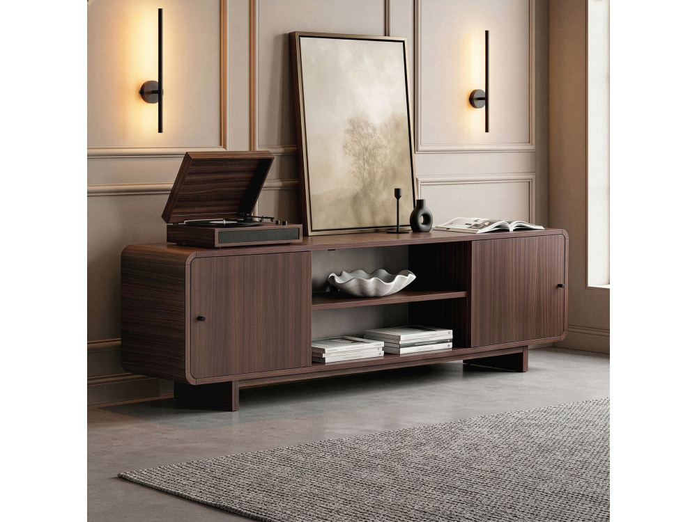 Mueble para la tele de madera «Mirel» - 180 x 34 x 52  cm - Marrón
