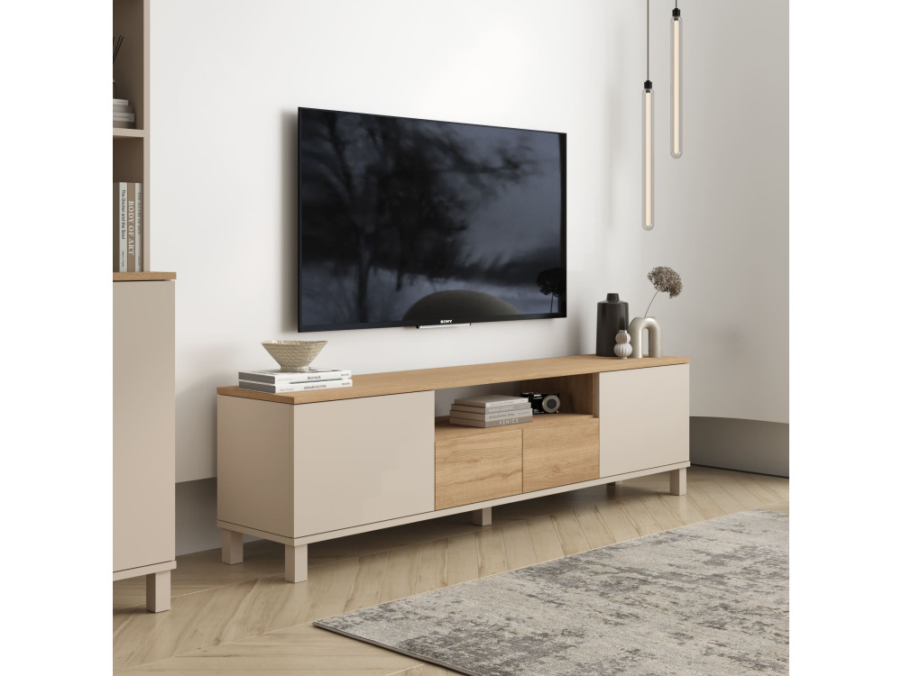 Mueble para la tele de madera «Mood» - 180 x 35 x 49 cm - Beige
