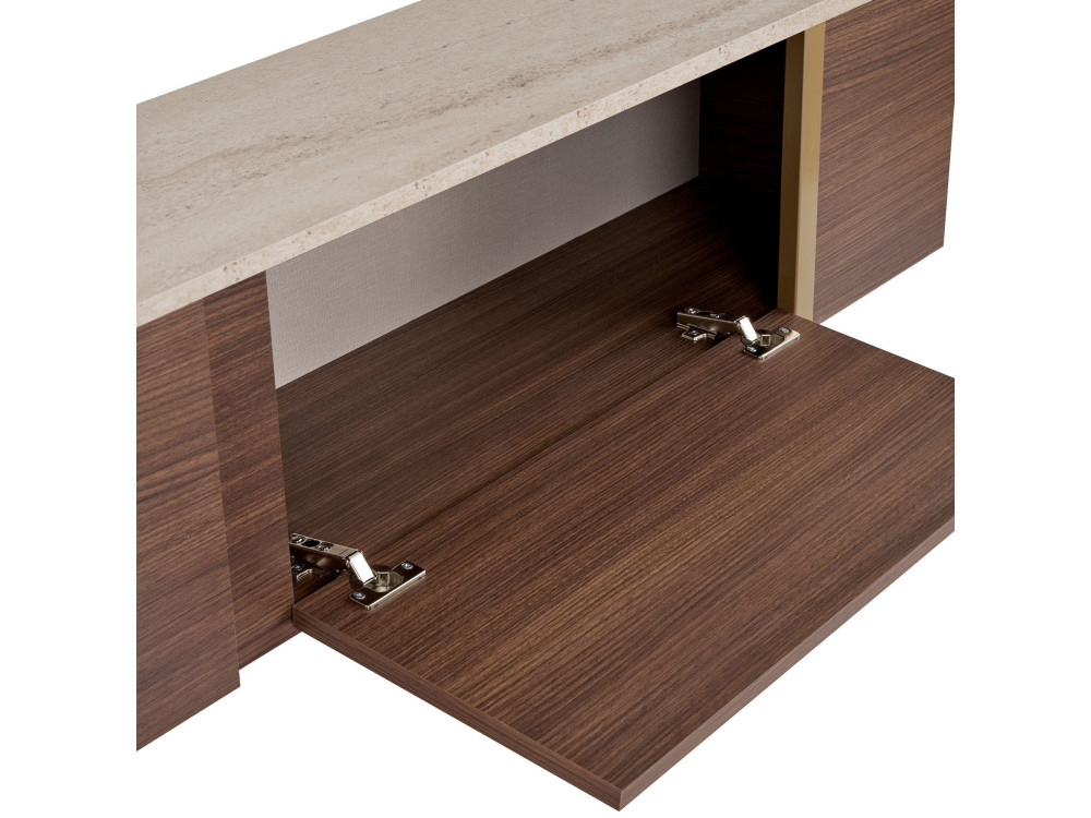 Mueble para televisión de madera «Onera» - 180 x 30 x 50 cm - Travertino