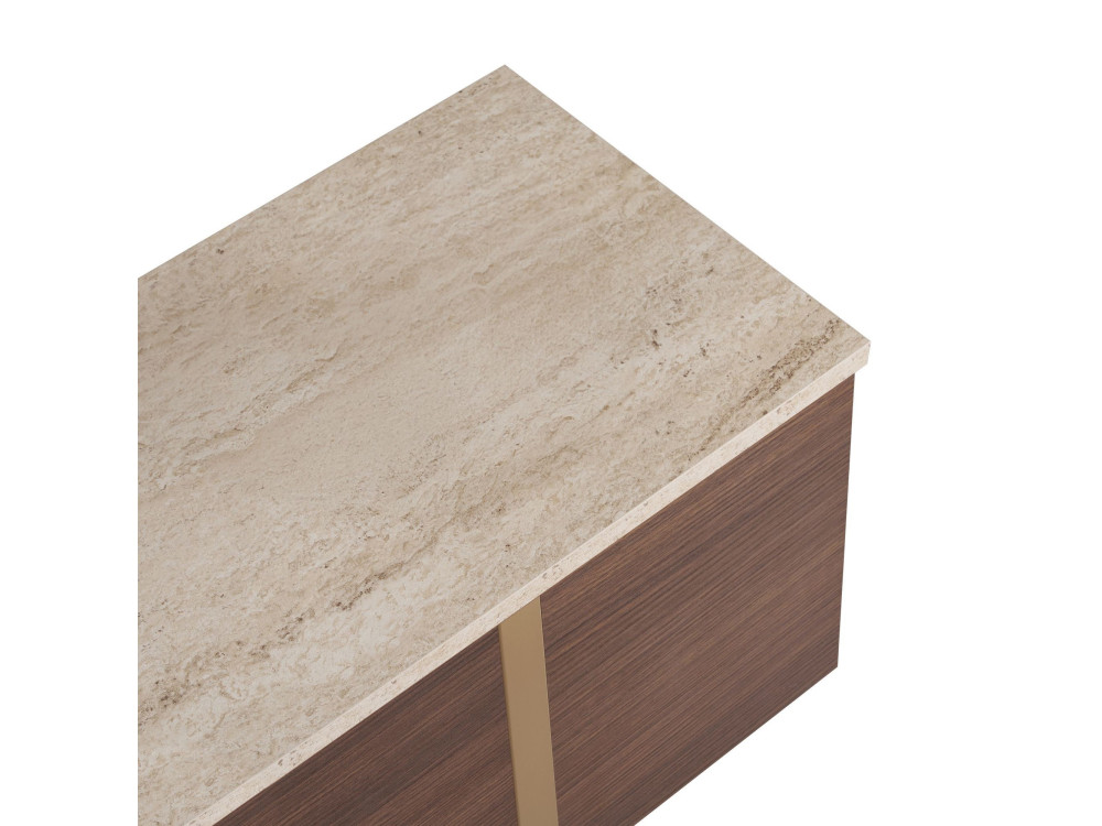 Mueble para televisión de madera «Onera» - 180 x 30 x 50 cm - Travertino