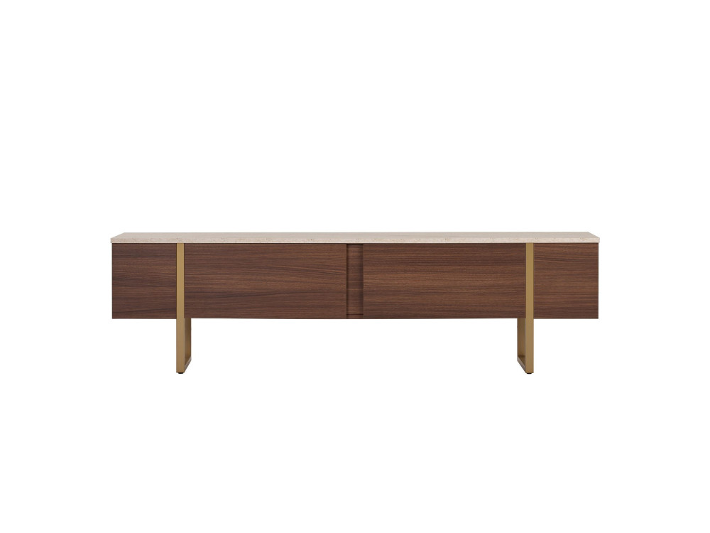 Mueble para televisión de madera «Onera» - 180 x 30 x 50 cm - Travertino