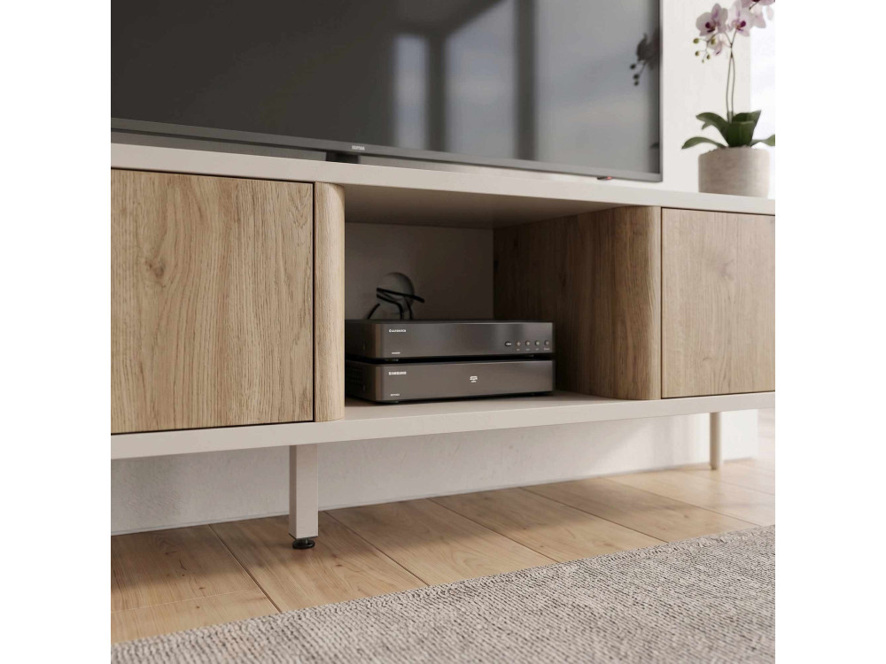 Mueble para la tele de madera «VENTRO» - 150 x 36 x 40 cm - Beige