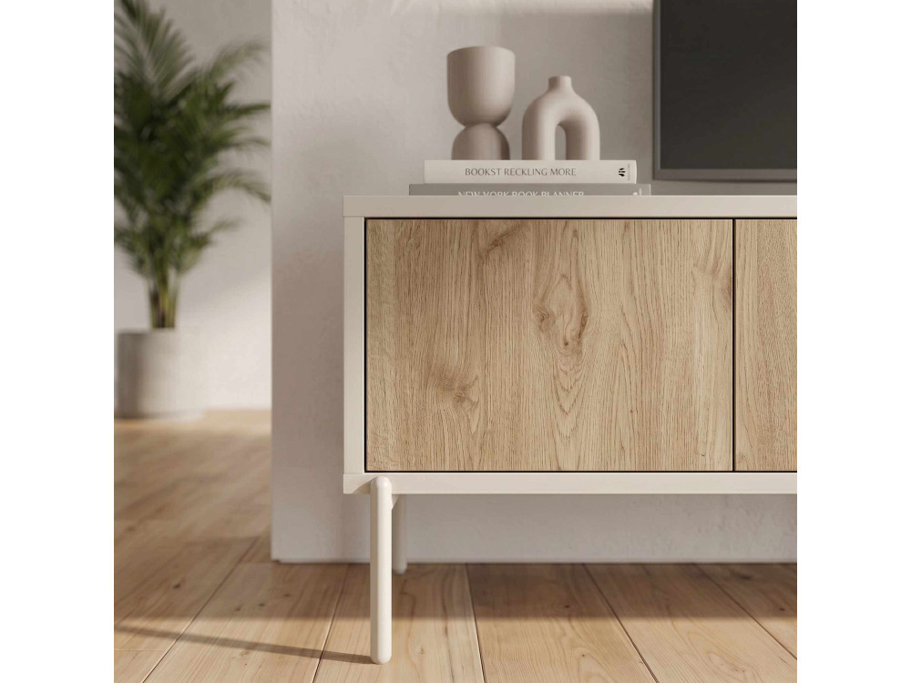 Mueble para la tele de madera «VENTRO» - 150 x 36 x 40 cm - Beige
