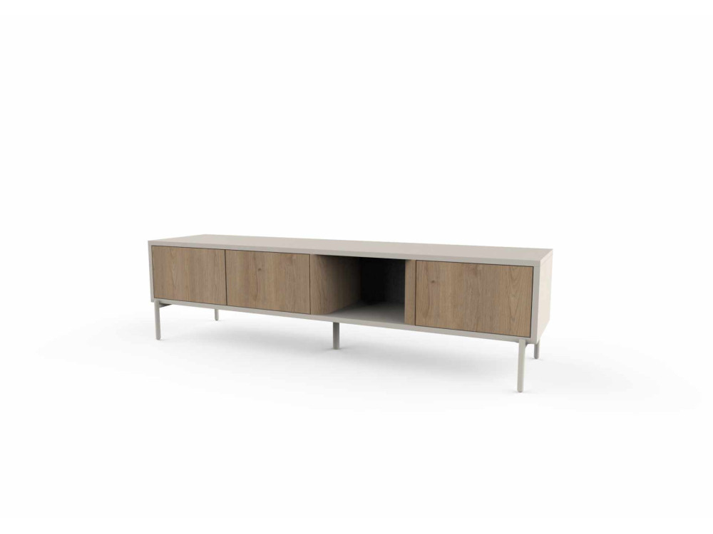 Mueble para la tele de madera «VENTRO» - 150 x 36 x 40 cm - Beige