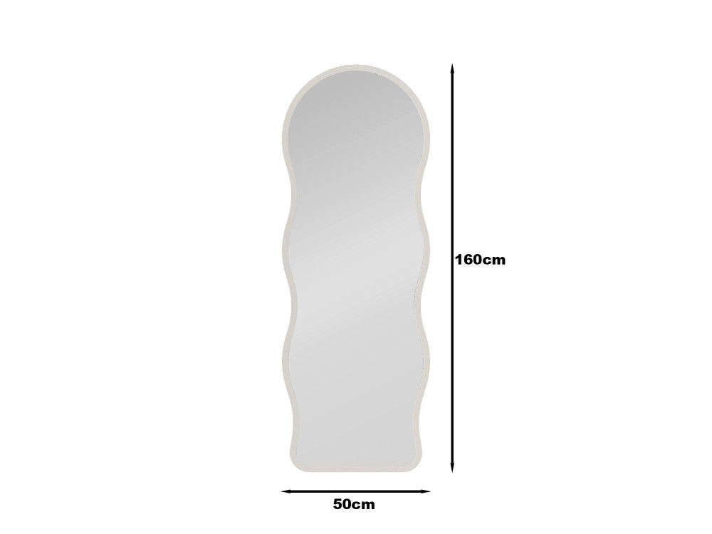 Espejo de pie de madera «Asial» - 50 x 2 x 160 cm - Blanco