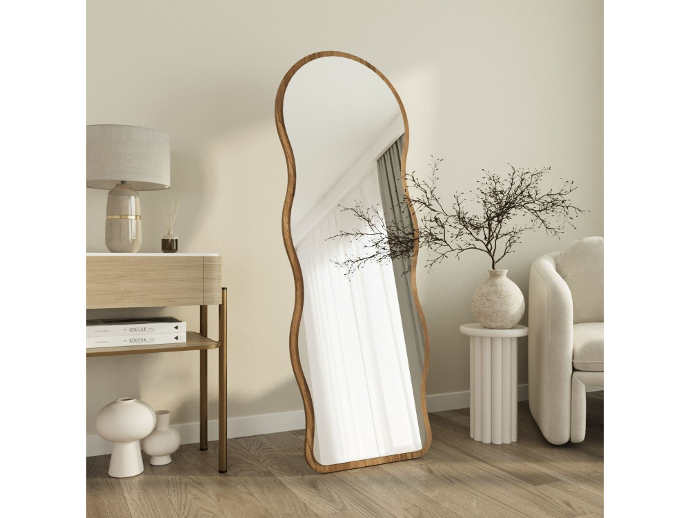 Espejo de pie de madera «Asial» - 50 x 2 x 160 cm - Nogal