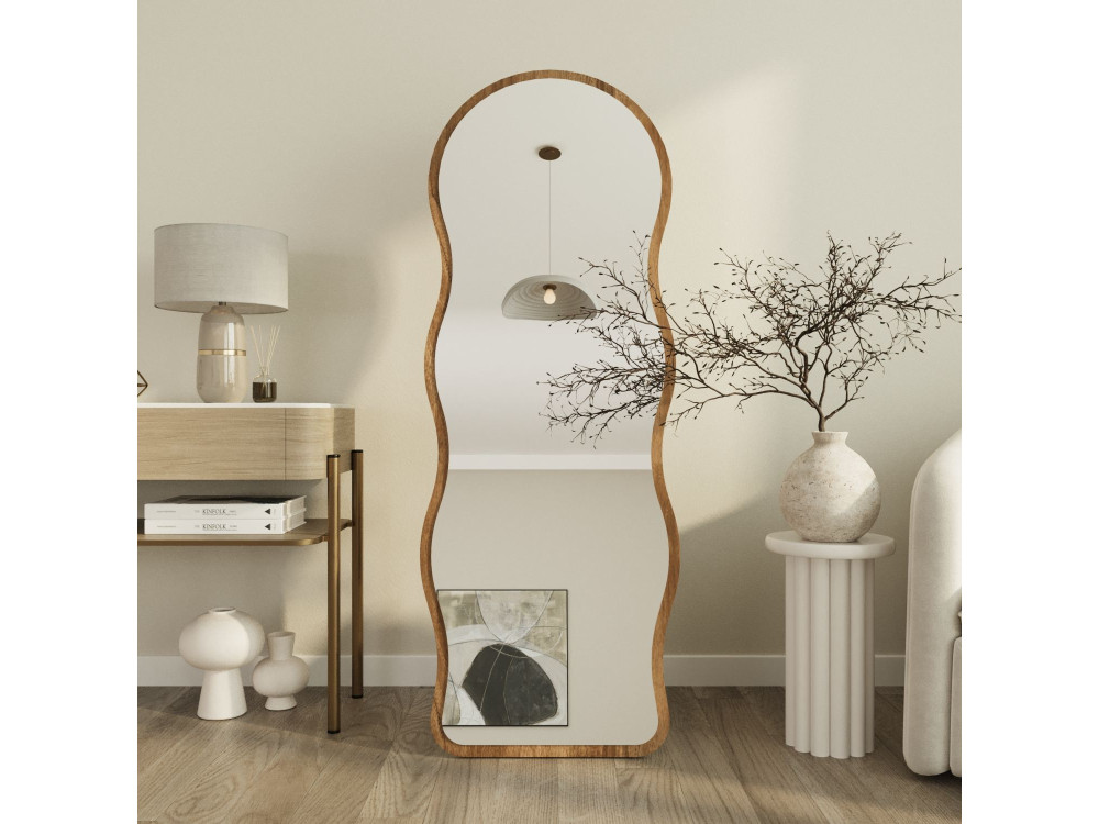 Espejo de pie de madera «Asial» - 50 x 2 x 160 cm - Nogal