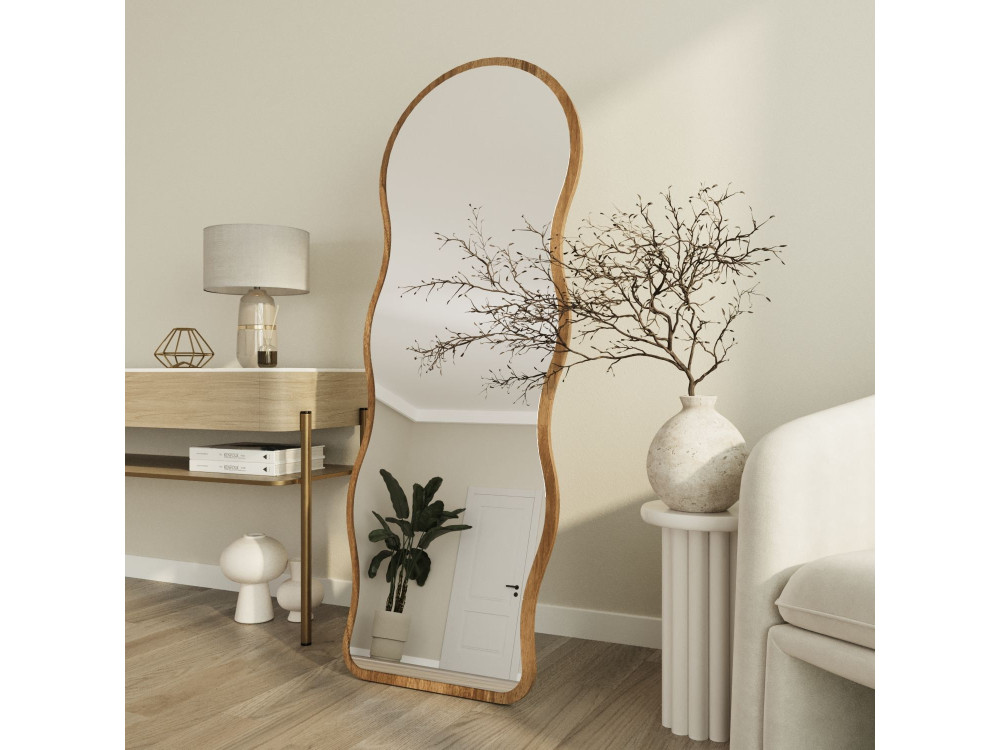Espejo de pie de madera «Asial» - 50 x 2 x 160 cm - Nogal