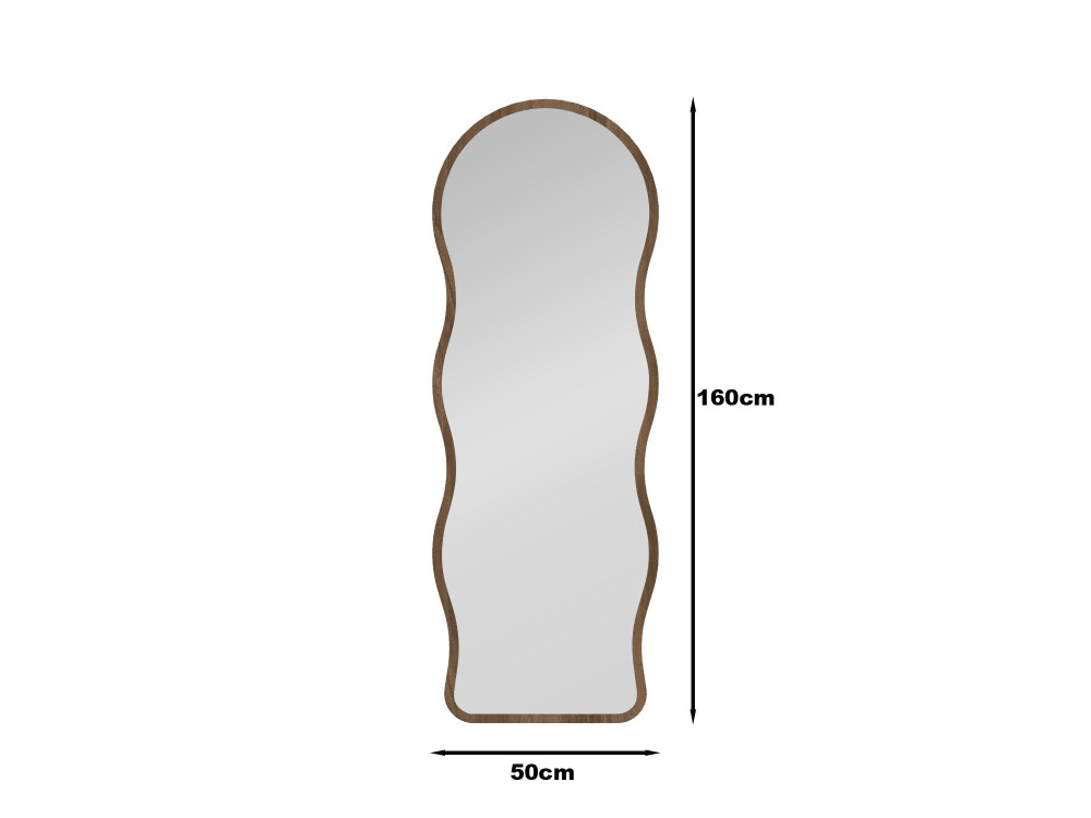 Espejo de pie de madera «Asial» - 50 x 2 x 160 cm - Nogal